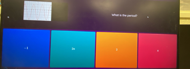 What is the period?
-1
2π
2
π