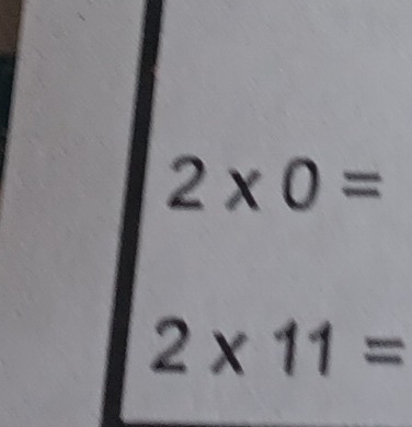 2* 0=
2* 11=