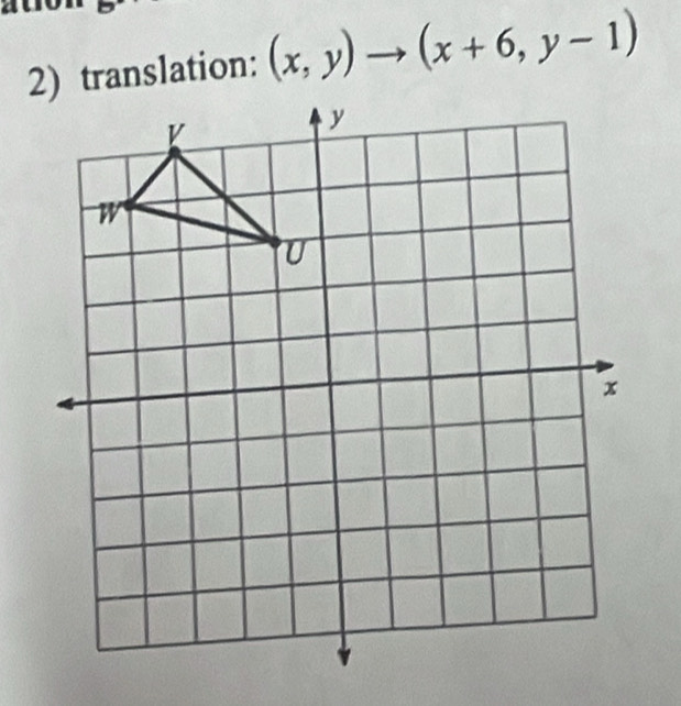 translation: (x,y)to (x+6,y-1)