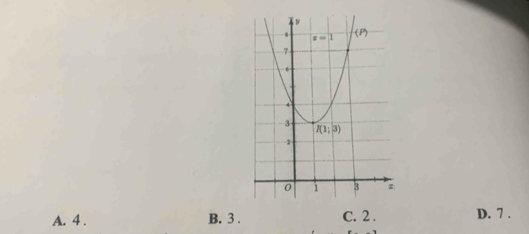 A. 4 . B. 3 . C. 2 . D. 7 .