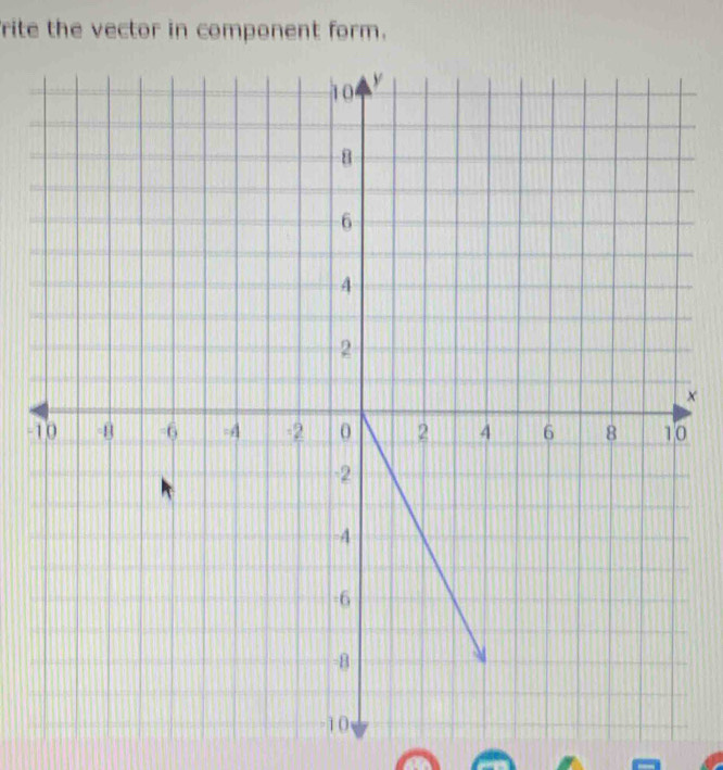 rite the vector in component form. 
×
-0