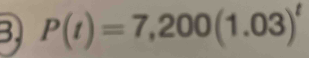 BJ P(t)=7,200(1.03)^t