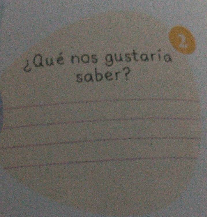 ¿Qué nos gustar 
saber?