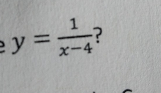 y= 1/x-4  ?