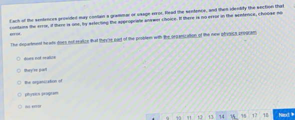 Solved: Each of the sentences provided may contain a grammar or usage ...
