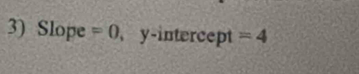 Slope =0 , y-intercept =4