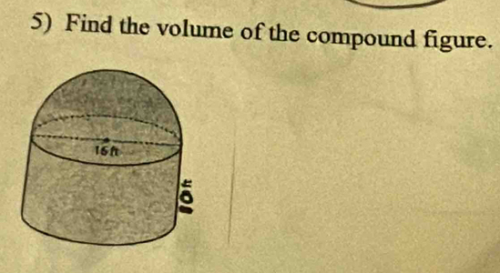 Find the volume of the compound figure.