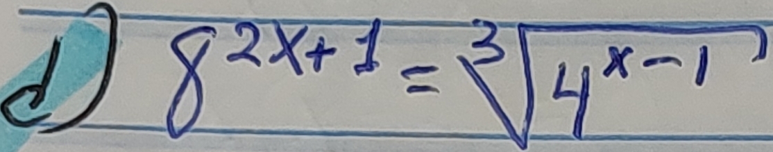 8^(2x+1)=sqrt[3](4^(x-1))