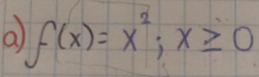 a f(x)=x^2; x≥ 0