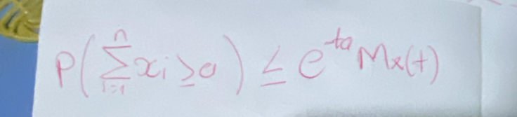 P(sumlimits _(i=1)^nx_i≥slant 0)≤ e^(ta)Mx(t)