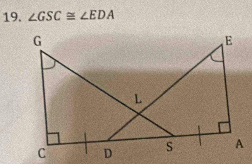 ∠ GSC≌ ∠ EDA