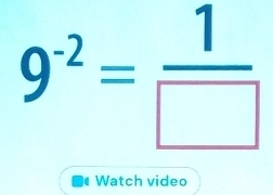 9^(-2)= 1/□  
Watch video