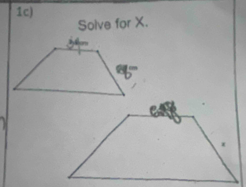 1c) 
Solve for X.