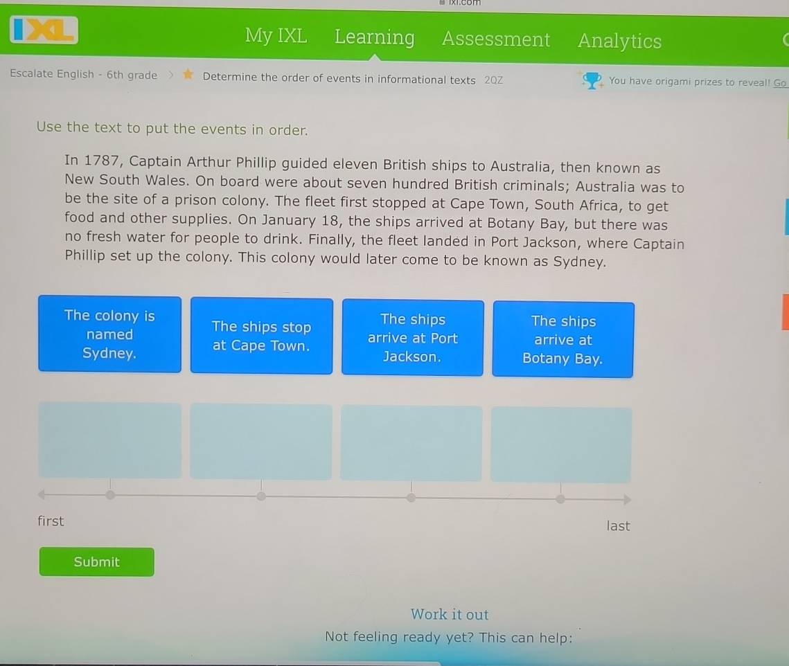 a My IXL Learning Assessment Analytics Escalate English - 6th grade ...