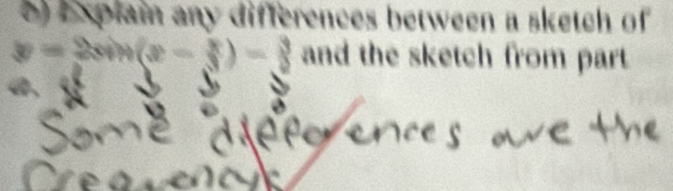 Explain any differences between a sketch of
(x- x/3 )- 3/2  and the sketch from part