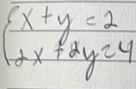 beginarrayl x+y=2 2x+2y=4endarray.