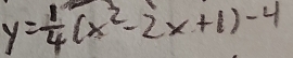 y= 1/4 (x^2-2x+1)-4