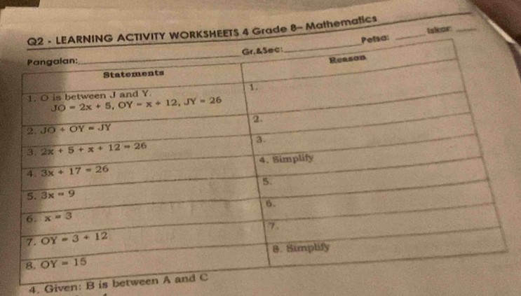 8- Mathematics_
r
4. Given: B is betwe