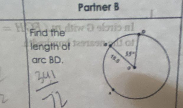 Partner B
H Find the
length of
arc BD.