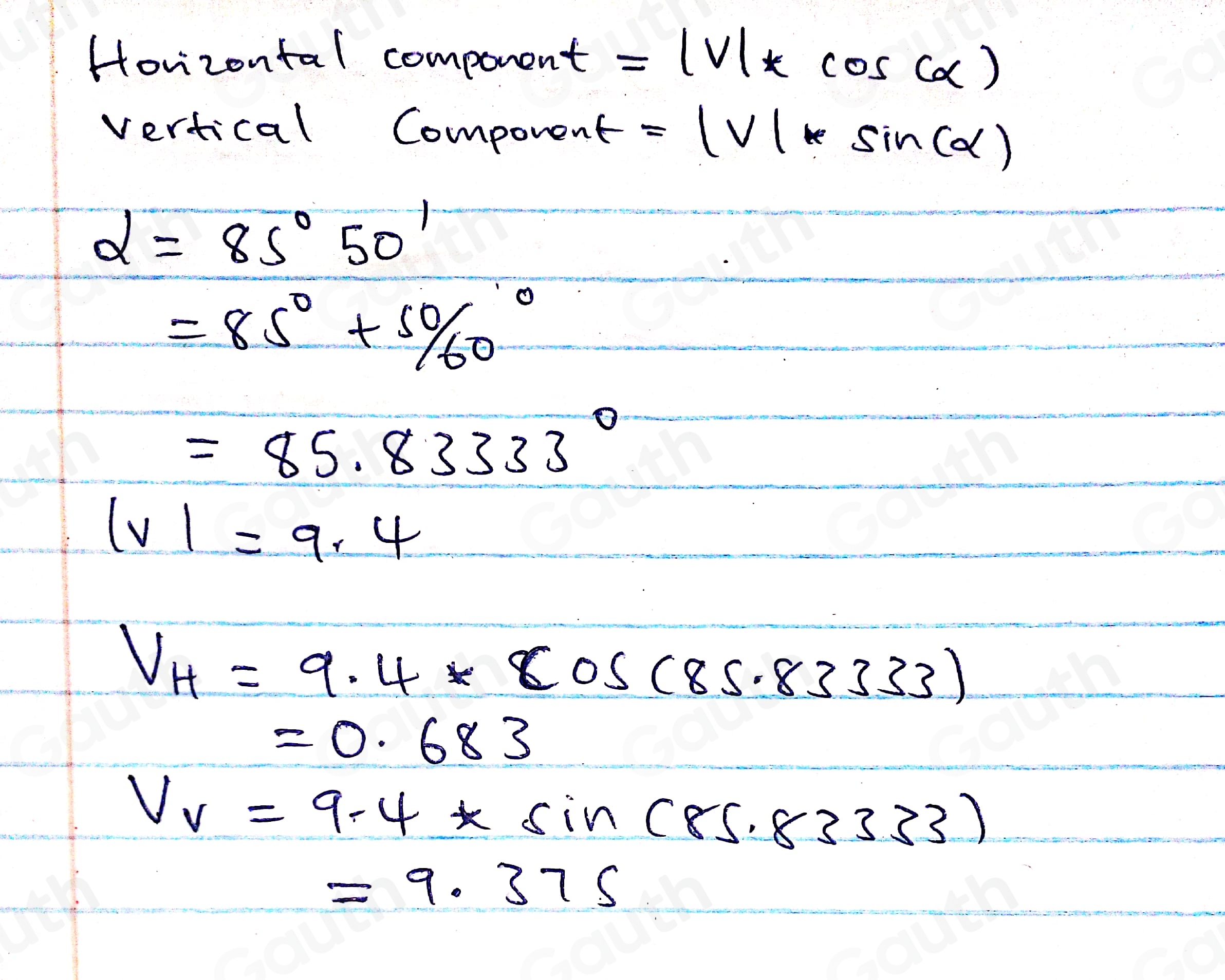 Solved: Find the magnitudes of the horizontal and vertical components ...