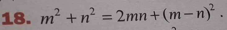 m^2+n^2=2mn+(m-n)^2.