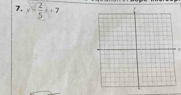 y= 2/5 x+7
x