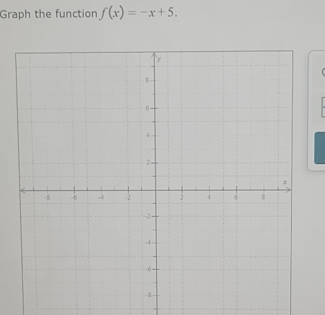 Graph the function f(x)=-x+5. 
