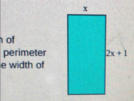 of
perimeter
e width of