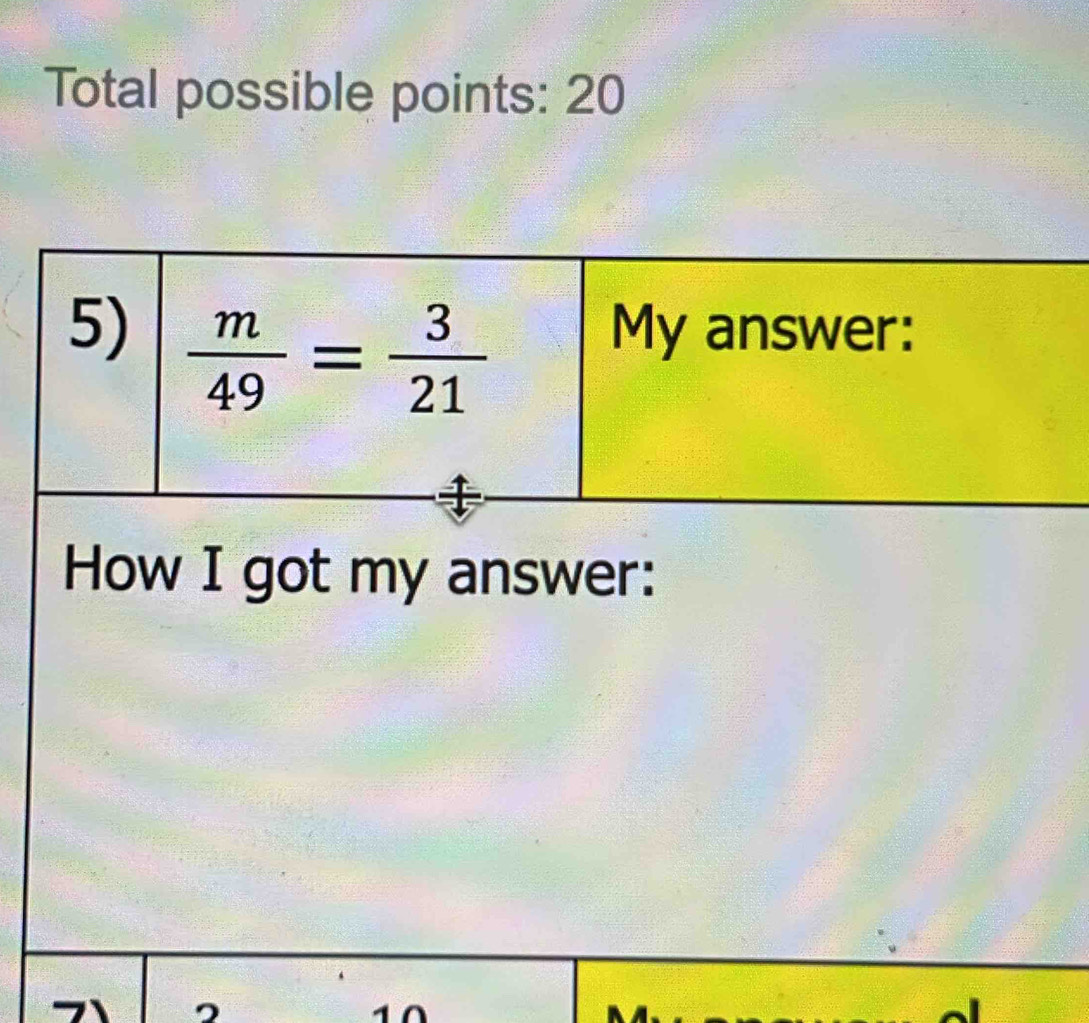 Total possible points: 20
How I got my answer: