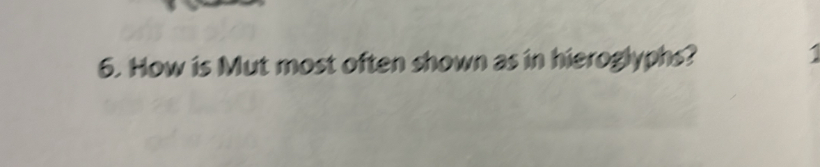 How is Mut most often shown as in hieroglyphs?