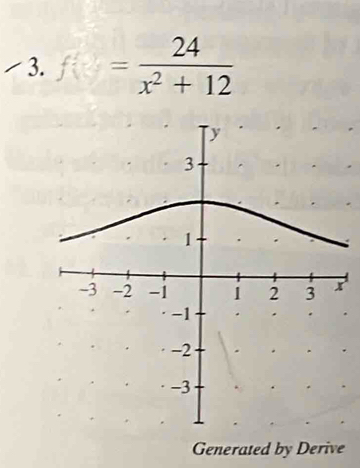 f= 24/x^2+12 
Generated by Derive