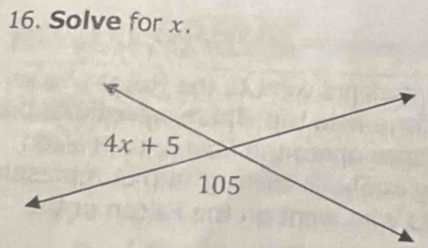 Solve for x.