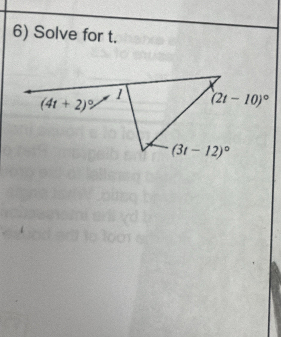 Solve for t.