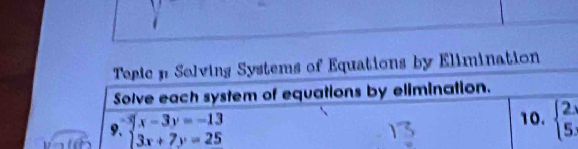 Systems of Equations by Elimination