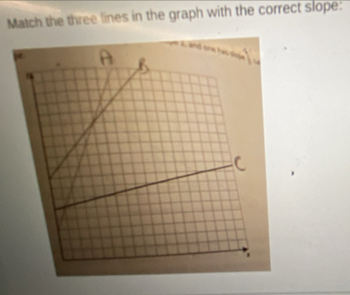 Match the three lines in the graph with the correct slope: