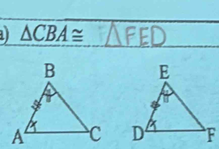 a △ CBA≌