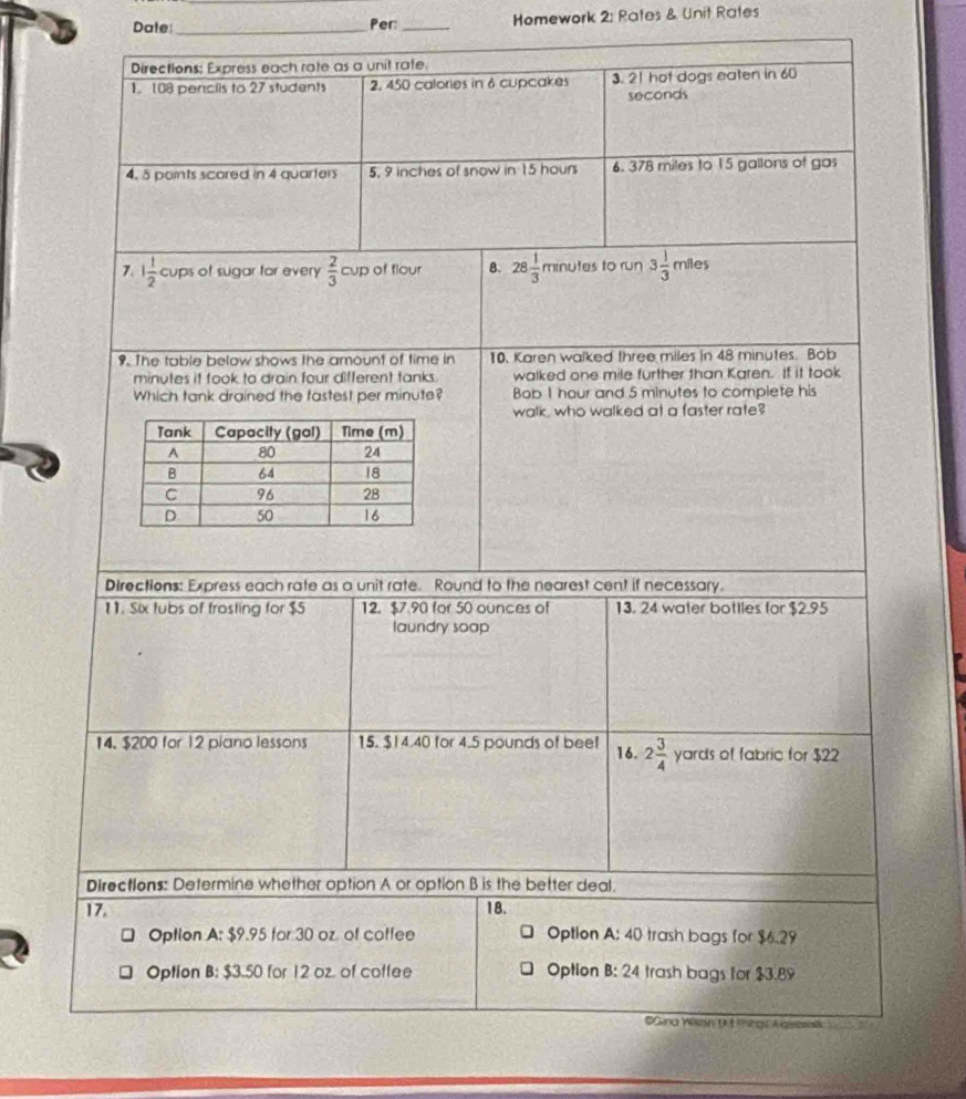 Dale _Per: _Homework 2: Rates & Unit Rates