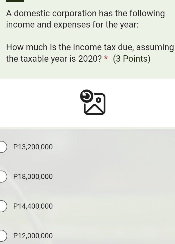Solved: A domestic corporation has the following income and expenses ...