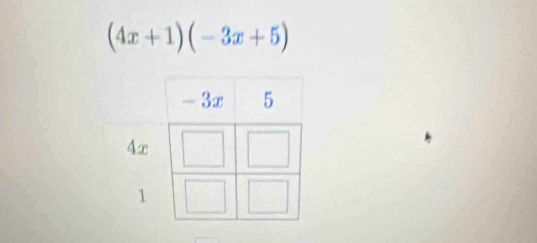 (4x+1)(-3x+5)