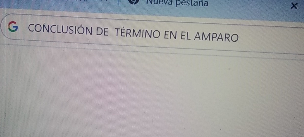 Nueva pestana × 
CONCLUSIÓN DE TÉRMINO EN EL AMPARO