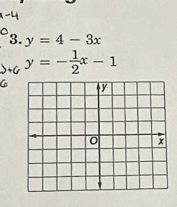 y=4-3x
y=- 1/2 x-1