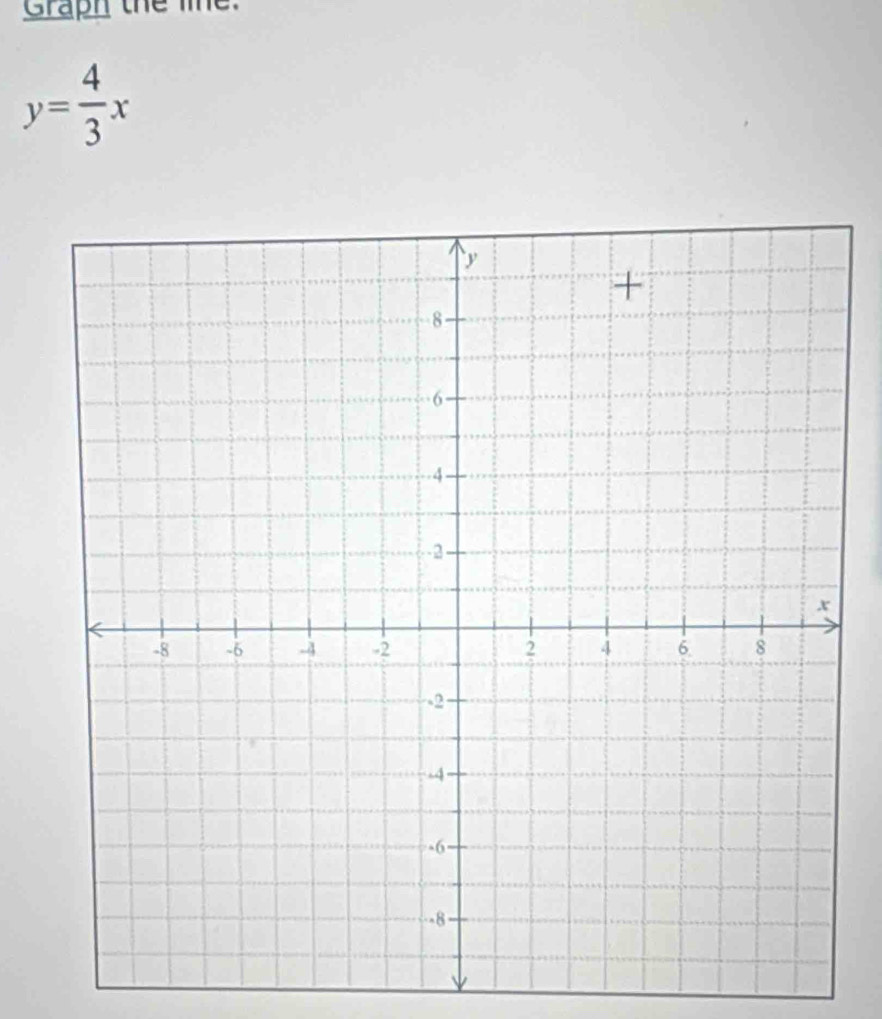 Graph the lie.
y= 4/3 x