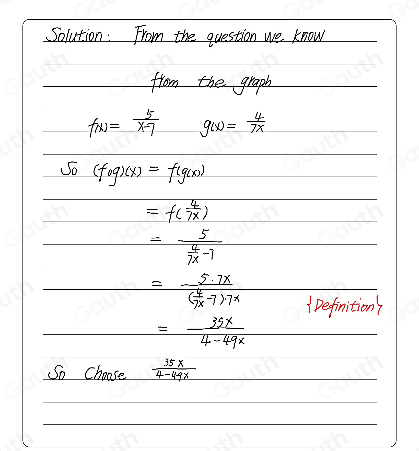 Solved: For the given functions f and g, find the requested composite ...