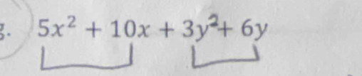 5x² + 10x + 3y + 6y