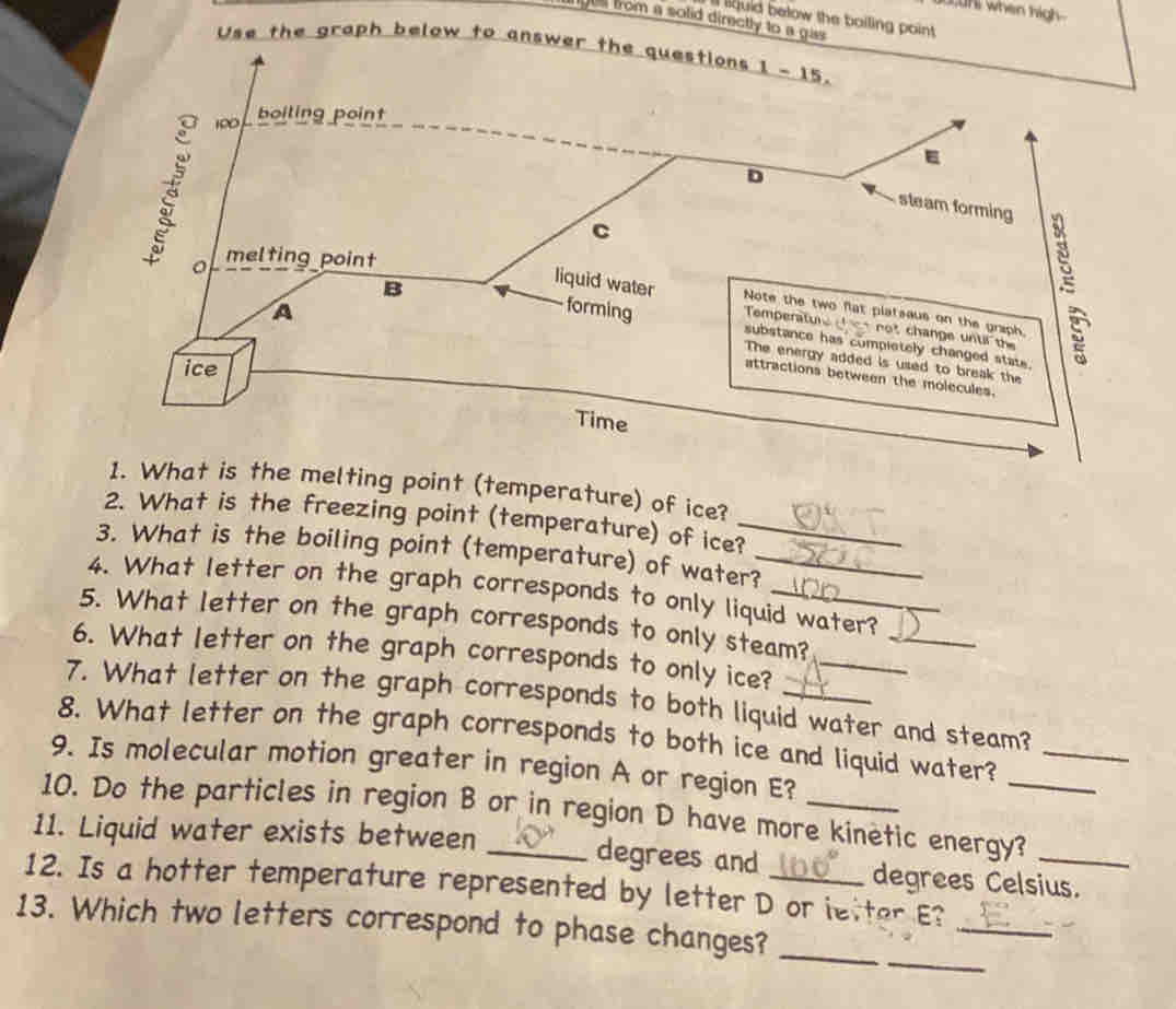an, when high liquid below the bailing point . gts from a solid ...