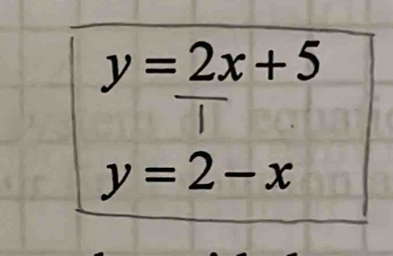 y=2x+5
y=2-x