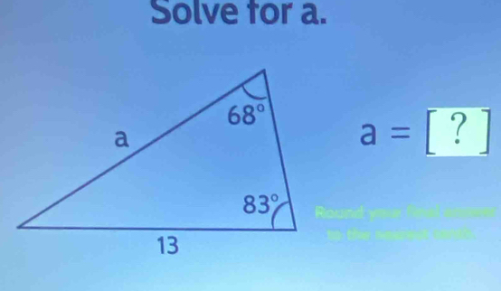 Solve tor a.
a= [?] □ 