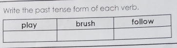 Write the past tense form of each verb.