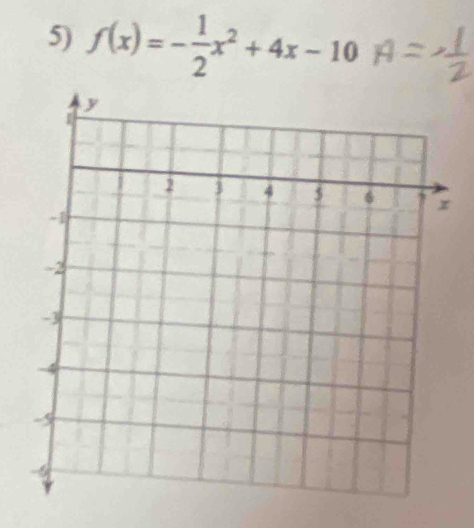 f(x)=- 1/2 x^2+4x-10