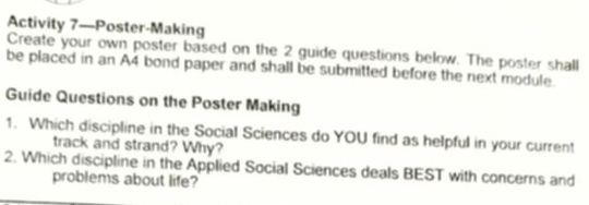Solved: Activity 7—Poster-Making Create your own poster based on the 2 ...